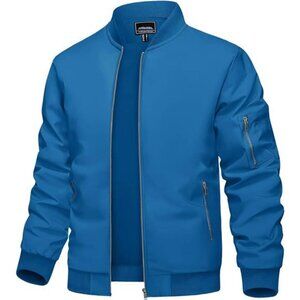 Men's Bomber Jacket Lightweight Casual Spring Fall Windbreaker Zip Up Coat